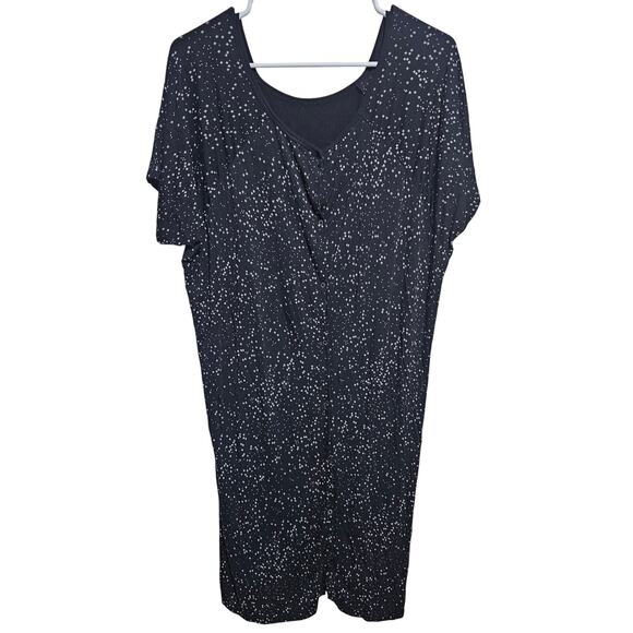 Kickee Bamboo Nursing Gown Snap Front/Back Hospital Gown Black Stars XL (871) - Picture 2 of 6